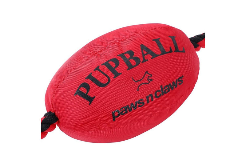 2x Paws & Claws 75cm Footy Oxford Dog Rope Toy Tugger Pupball Pet Chew Play Red