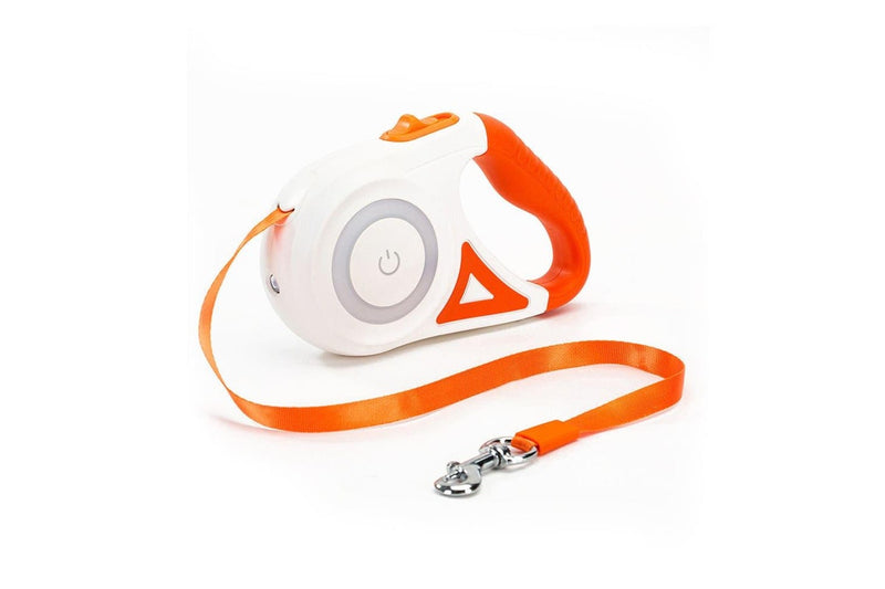 Vibe Geeks 3m Retractable Durable Nylon Pet Leash With Led Lights