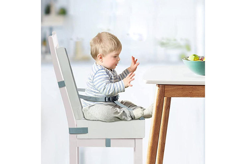 2-Piece Set Portable Kids Booster Seat for Dining Table Chair Seat Mat with Adjustable Safety Buckle Straps