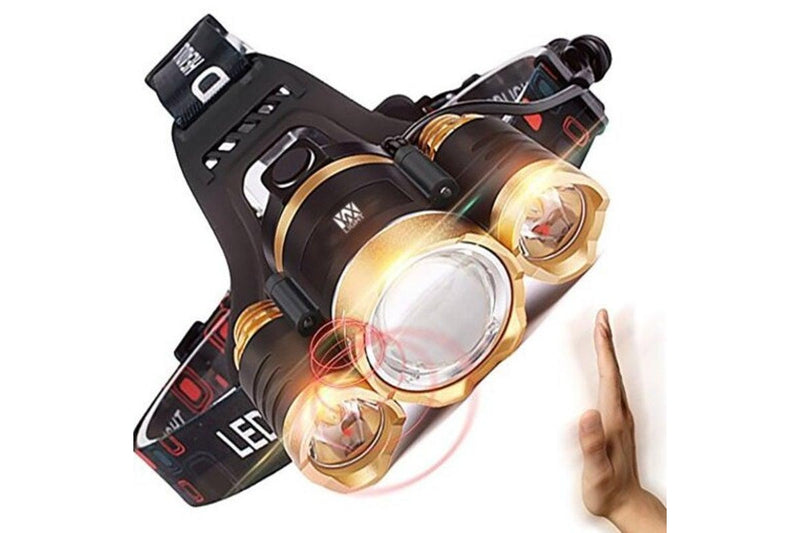 Xpe T6 2000Lm White Light Telescopic Zoom Intelligent Induction Led Headlamp Black And Golden - Standard