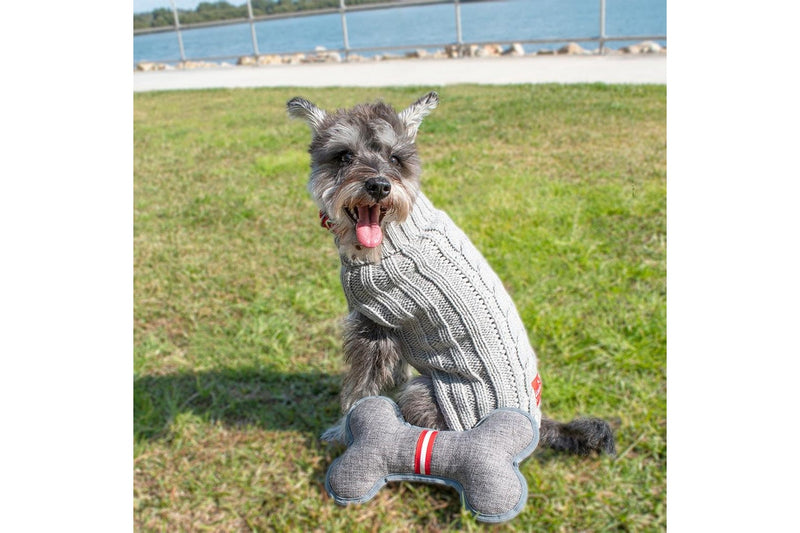 2PK Louie Living Durable Soft Urban Pet Dog Cat Bite Chew Toy Tugging Bone Plush