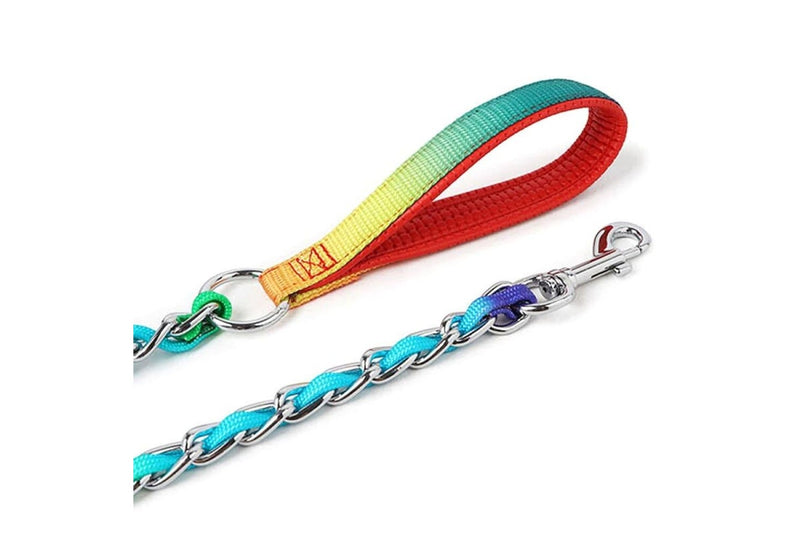 Sturdy Stainless Steel Metal Chain Dog Collar Lead Set For Small Medium And Large Dogs