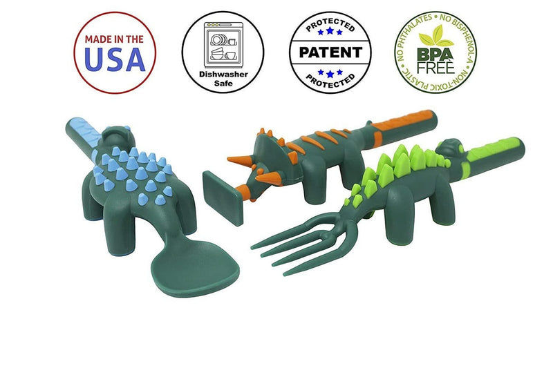 Constructive Eating: Dinosaur 3 Piece Cutlery Set