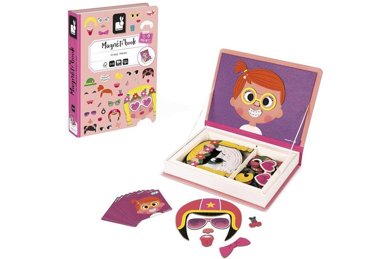 Janod: Girls Crazy Faces Magneti'book