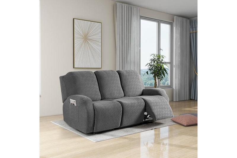 COMFEYA 3 Seater Recliner Covers for Recliner Chair - Dark Gray