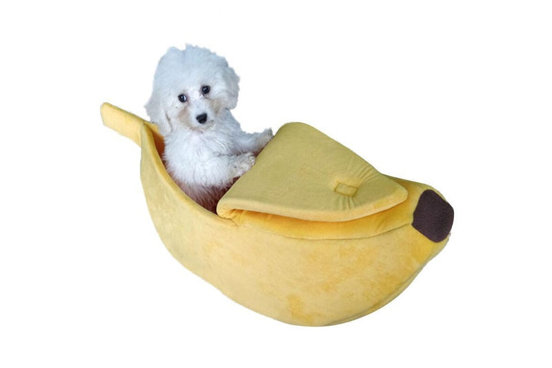 Cute Banana Shape Pet Bed Dog Cat Sleeping Nest - Green - S