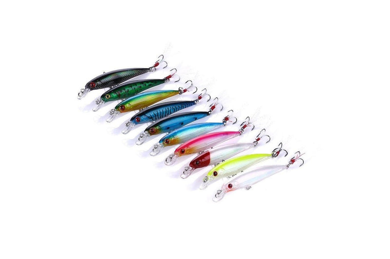 10 Colour Boxed Minnow Fishing Baits With Laser Simulation