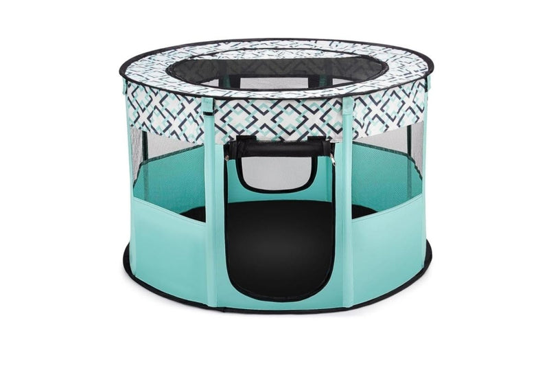 PETSWOL Portable Pet Playpen - Green