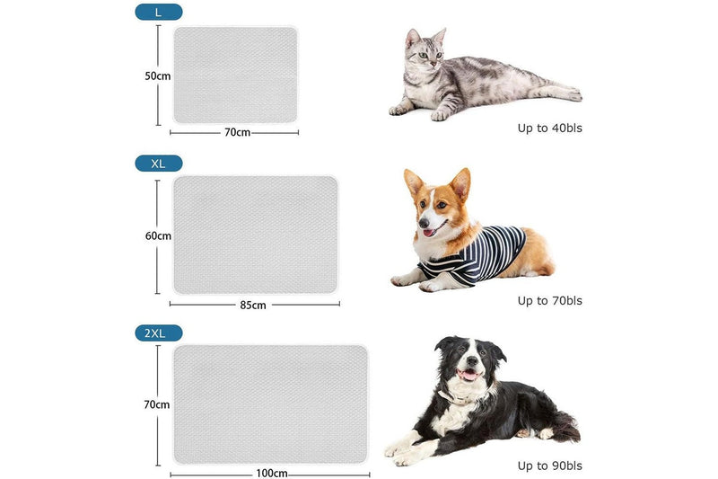 Pet Cooling Mat Dog Cat Breathable Summer Cooling Pad Light Grey