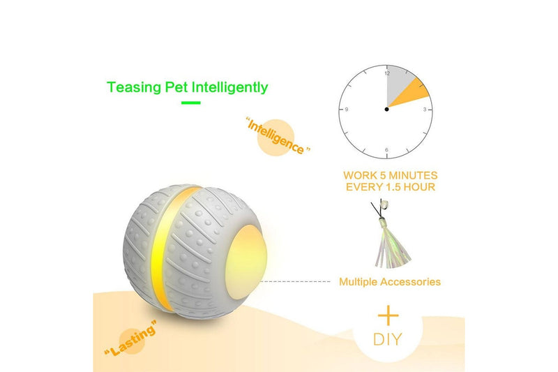 Bentopal Smart Wheel Jumping Interactive Rechargeable Cats Ball Pet Play Toy LED