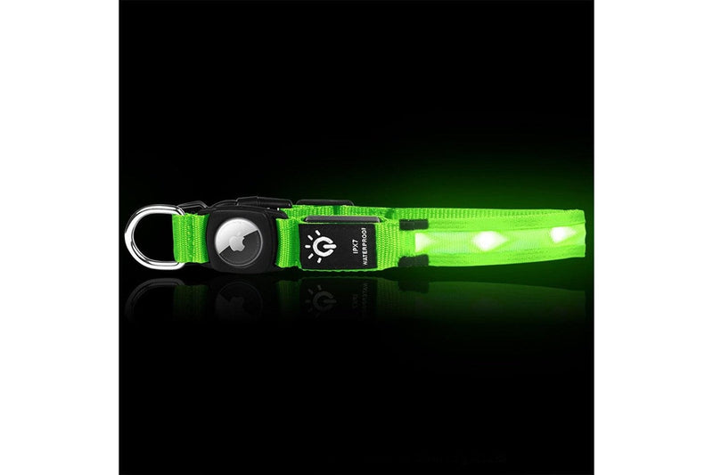 Luminous LED Pet Dog Collar Light-up USB Rechargeable Dog Collar Green