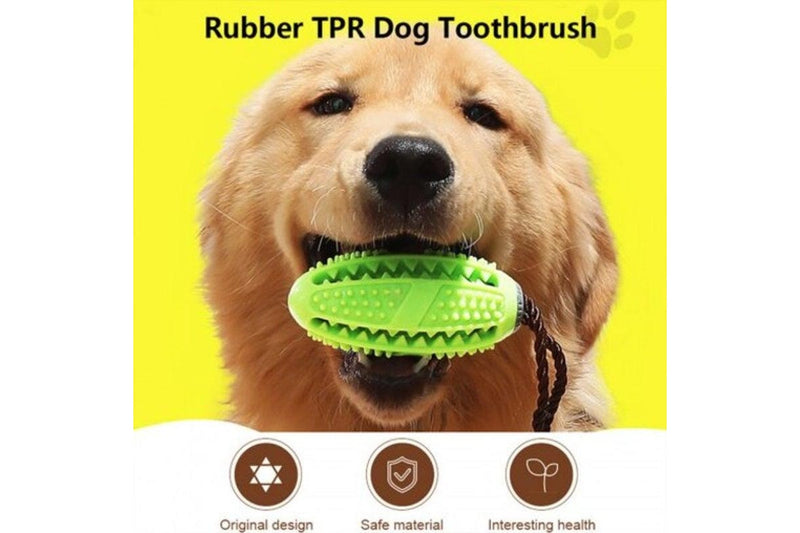 Dog Toys Toothbrush Iq Treat Dispensing Ball Rope Safe Teeth Cleaning Pet Chew Blue - Standard