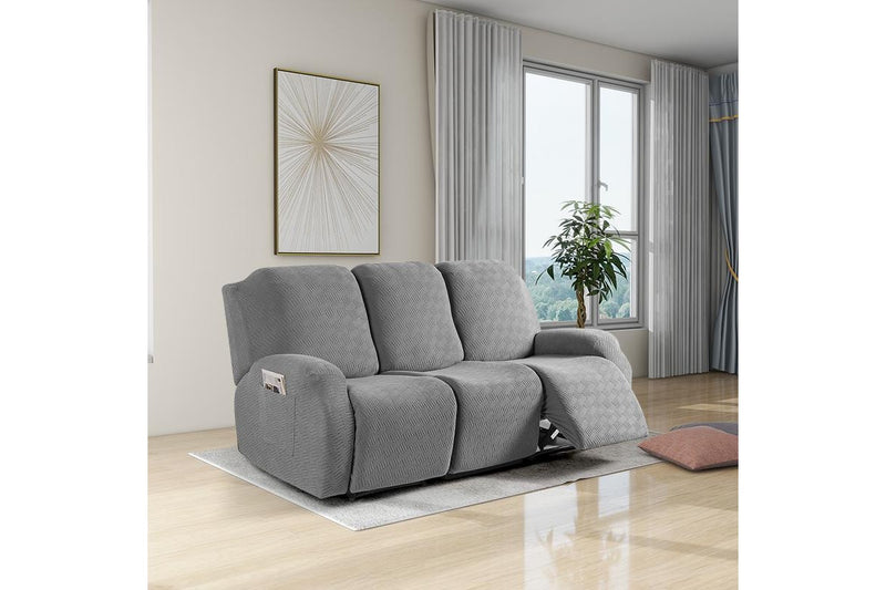 COMFEYA 3 Seater Recliner Covers for Recliner Chair - Gray