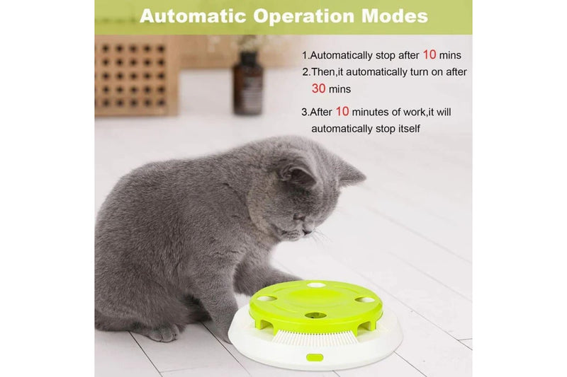 Interactive Cat Toy Electric Flutter Rotating Kitten Exercise Toy With Feather