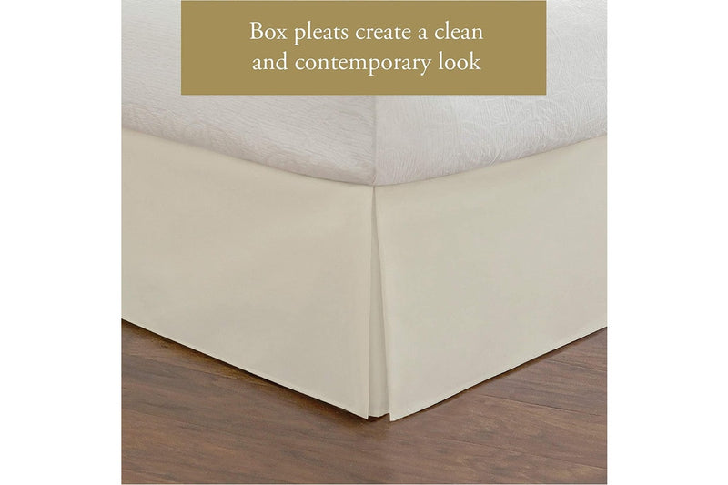 Bedding Tailored Bed Skirt, 36 cm Drop Pleated Styling Queen Ivory