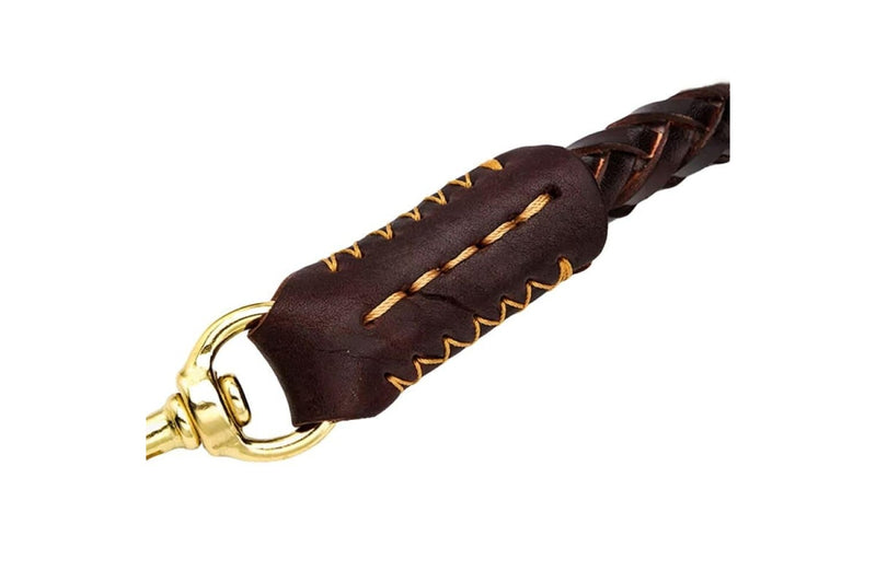 Short Real Leather Dog Leash