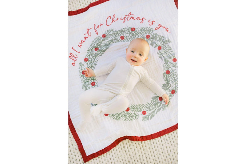 Lulujo: Muslin Cotton Quilt - Christmas Gingerbread