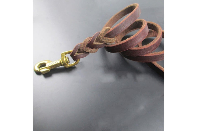 1.8m 2.8m Braided Real Leather Dog Leash