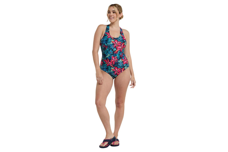 Animal Womens/Ladies Mia Floral Cross Back One Piece Swimsuit (Red) (6 UK)