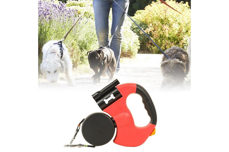 Pet Puppy Leashes Automatic Retractable Small Dog Rope Chain - Red