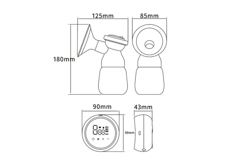 Electric Dual Breast Pump LCD Display Breastfeeding Pump 3 Modes Nursing Breast Milk Pump Blue