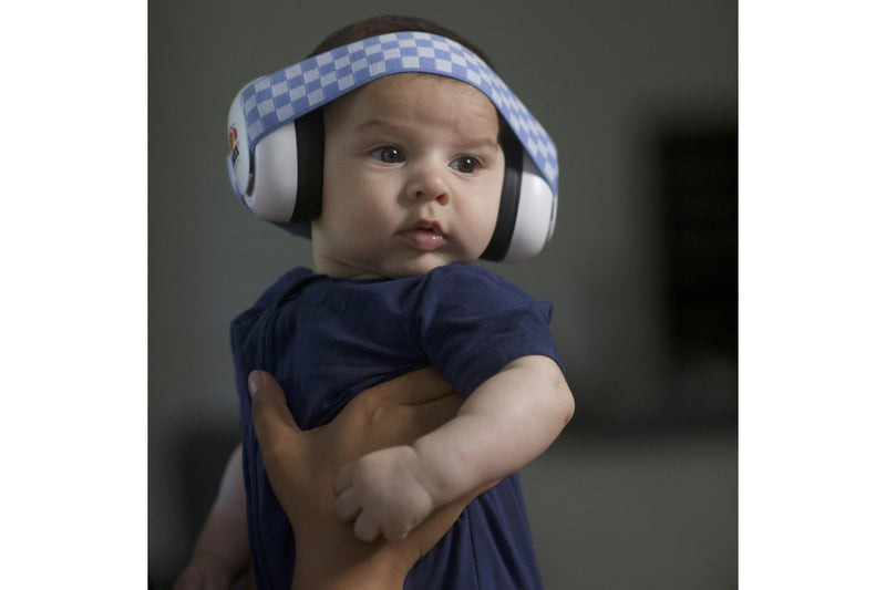 Em's for Kids: Baby Earmuffs - White/Blue Racer