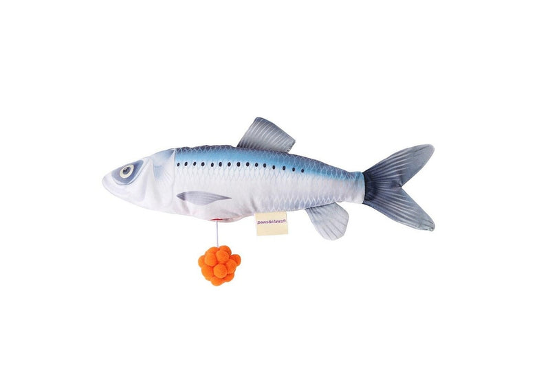 2x Paws & Claws Plush Fish Surprise Pet Interactive Play Toy 30cm w Catnip Blue