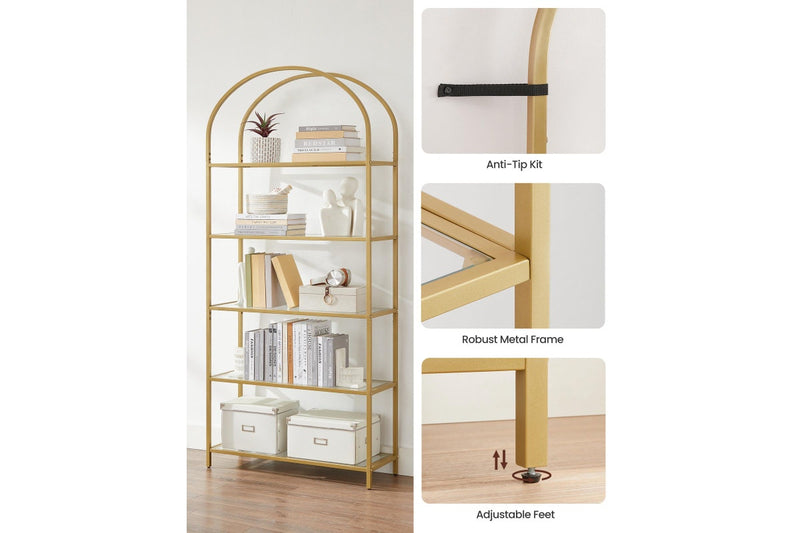 Vasagle 5-Tier Arch Glass Storage Shelf