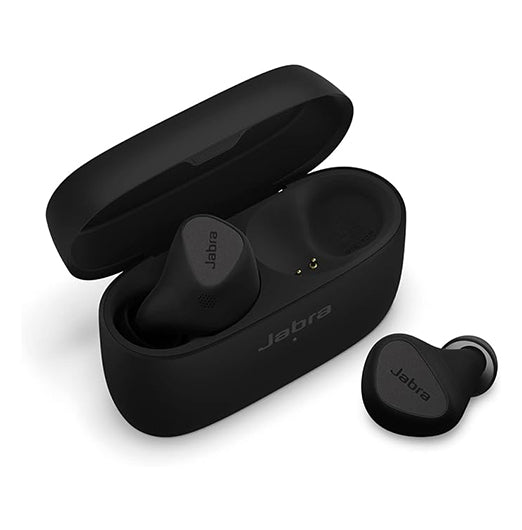 Jabra Elite 5 in-Ear Bluetooth Headphones with Hybrid Active Noise Cancelling (ANC), 6 Built-in Microphones, Ergonomic Fit, 6mm Speaker - Made for iPhone - Titanium Black