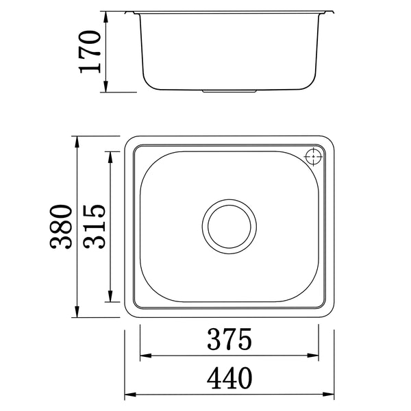 Sink Insert Stainless Steel 440 x 380mm