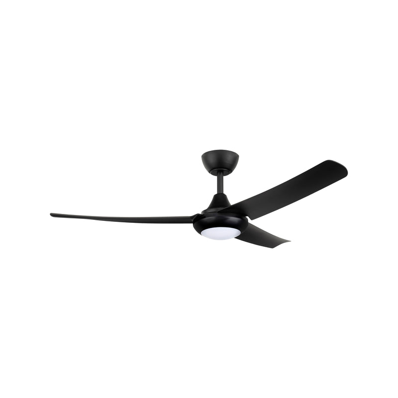 Brilliant 132cm Black Matt Duque 3 Blade DC Ceiling Fan With Light Tone Changing LED Light And Remote