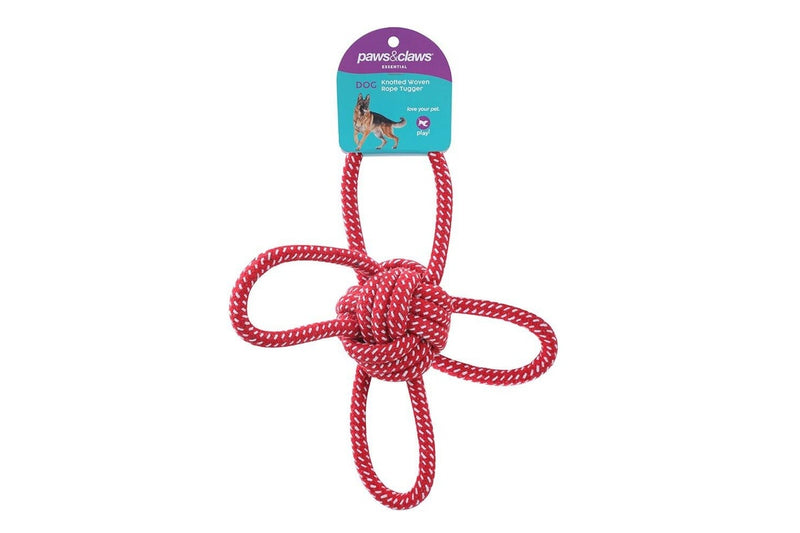 3x Paws & Claws 31cm 41cm 48cm Knotted Woven Rope Tuggers Dog Toy Assorted