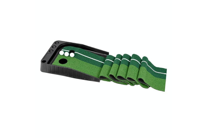 Golf Mini Putting Mat Push Rod Trainer 2.5M Without Auto Ball Return Fairway Green