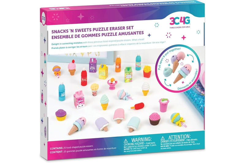 3C4G: Snacks & Sweets Puzzle Eraser Set