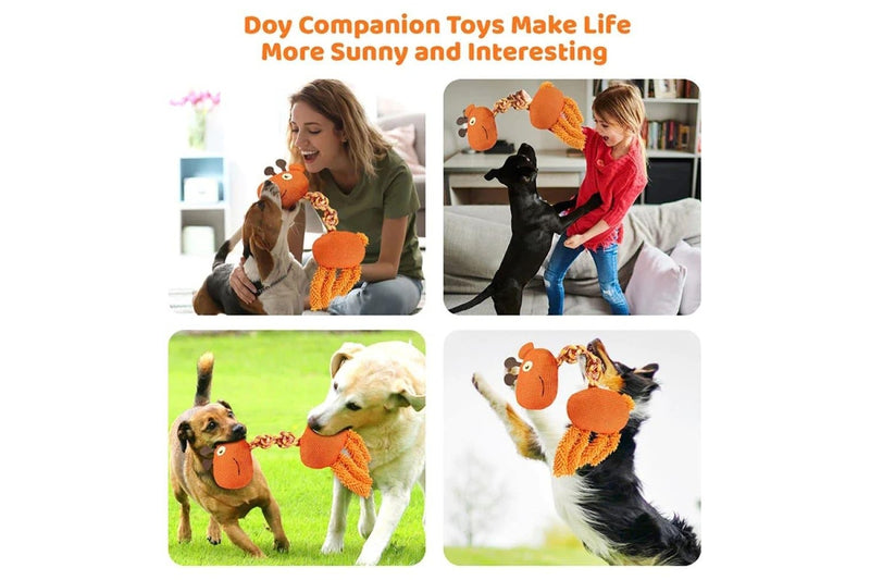 Durable Dog Rope Toy Interactive Squeaky Giraffe