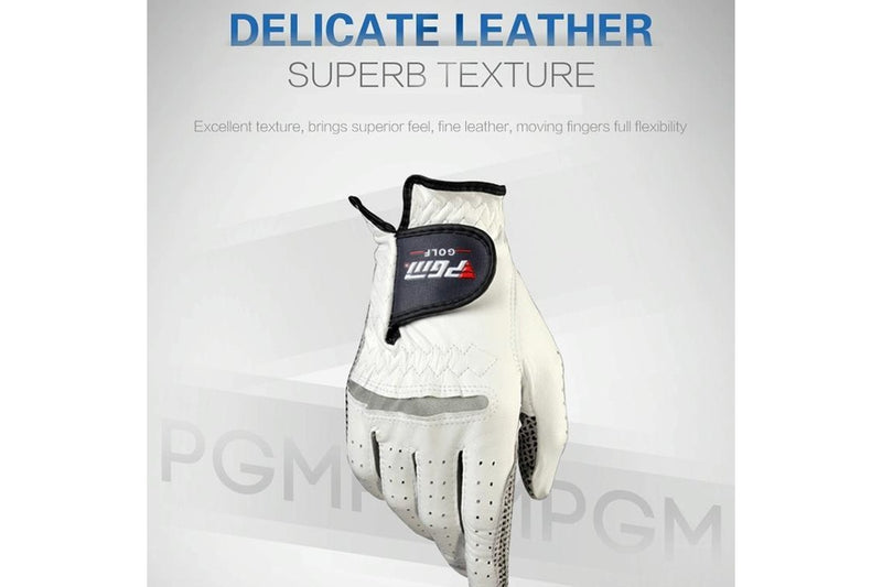 Right Hand Sheepskin Anti-Slip Particle Golf Men Gloves - Size 22#