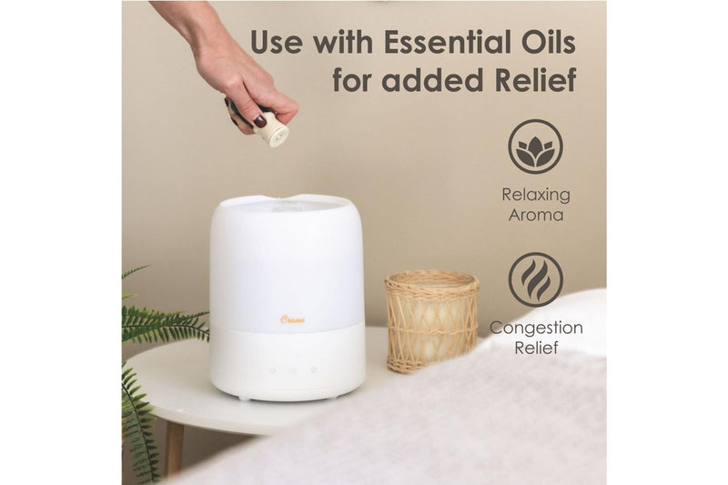 Crane: 3-in-1 Cool Mist Humidifier with Aroma Diffuser & Sleep Support Light