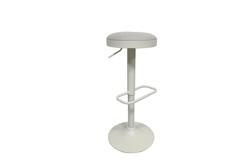 Fraser Country Set of 2 Adjustable Swivel Fabric Round Bar Stool - White/Cream