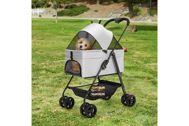 ZOOMIES 3-in-1 Foldable Pet Stroller - Grey