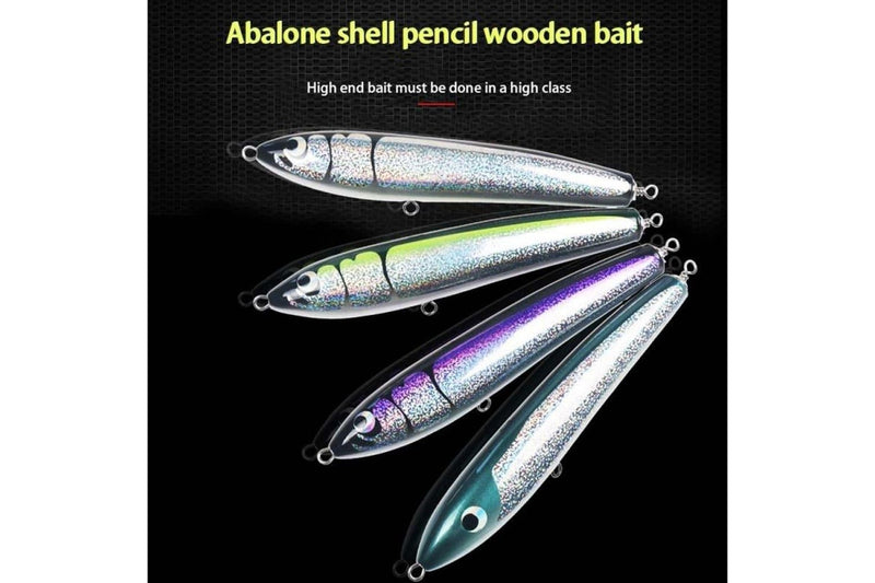 22cm Handmade Floating Wooden Pencil Bait For Deep Sea Fishing Laser