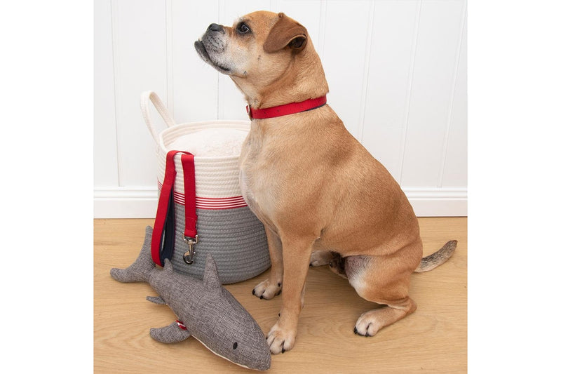 2PK Louie Living Urban Pet Dog Cat Durable Squeak Chew Toy Sammie Shark Plush