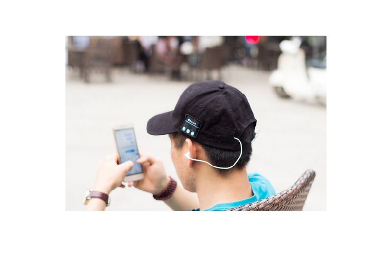 Adjustable Wireless Bluetooth Headphones Baseball Cap Blue Standard