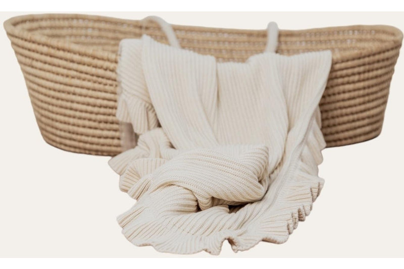 Saikah: Ribbed Frill Blanket - Ivory