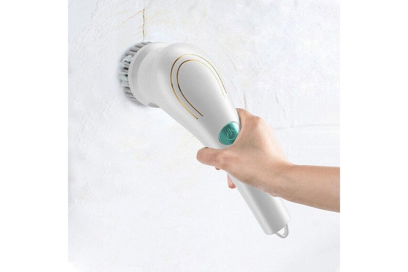 FancyGrab 5 in 1 Handheld Electric Cleaning Brush USB Rechargeable Electric Dishwashing Brush Shower Scrubber Cleaning Tool Kit