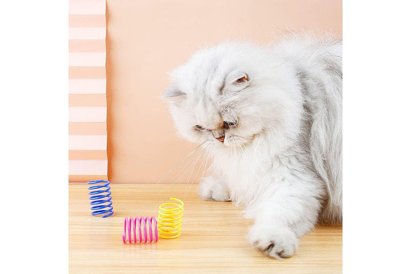 40Pcs Cat Spring Toys Colorful Cat Spiral Bouncy Toys Interactive Toys for Cats and Kittens