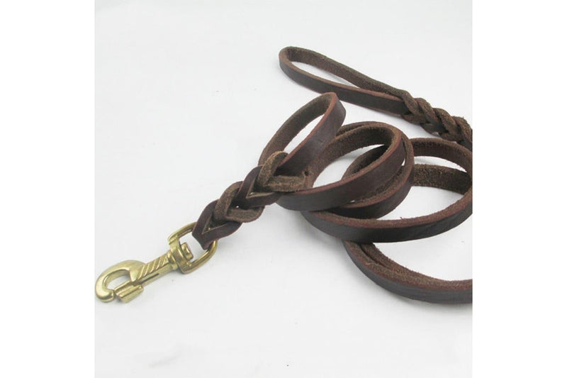 1.8m 2.8m Braided Real Leather Dog Leash