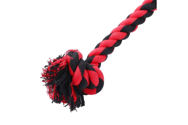 2x Paws & Claws 75cm Footy Oxford Dog Rope Toy Tugger Pupball Pet Chew Play Red