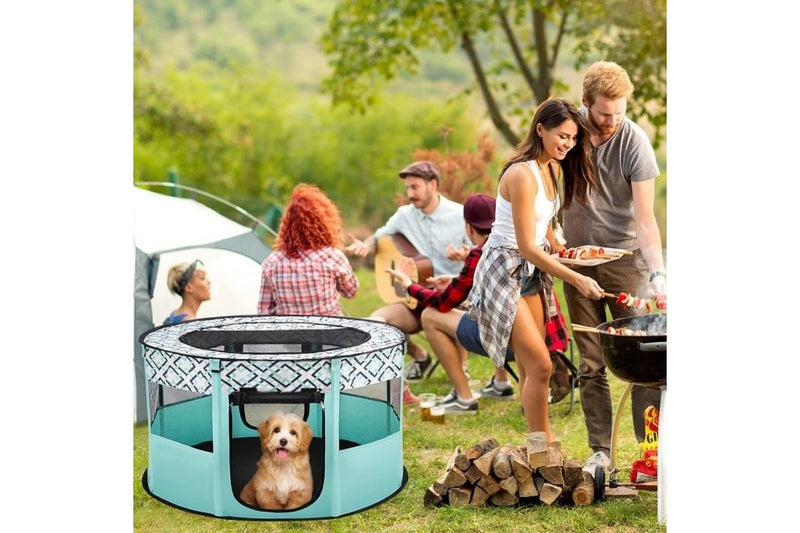 PETSWOL Portable Pet Playpen - Green