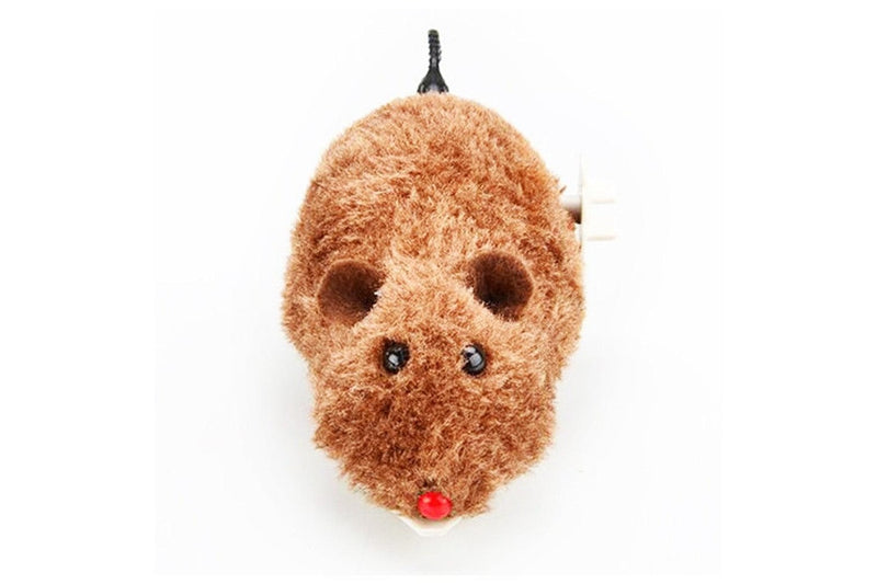 4-Piece Clockwork Plush Mice Toy for Cat Tail Wagging Fun Mouse