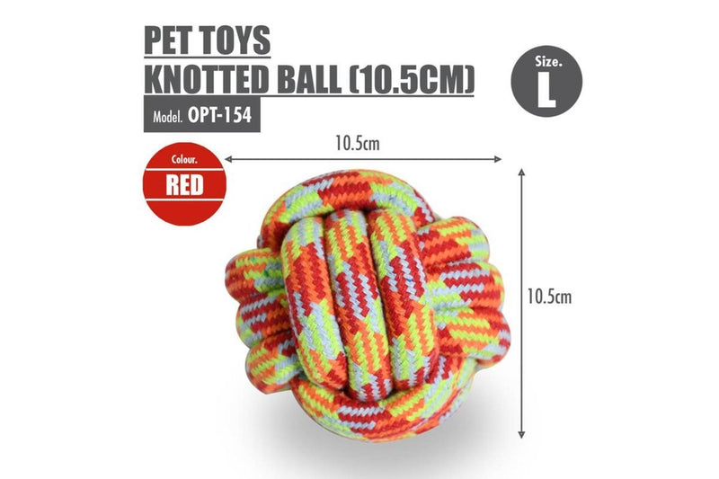 Nunbell Large Pet Toy Rope Knotted Ball - Assorted Colours